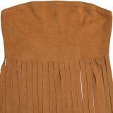 Sexy Wrap Chest Solid Color Tassel Dress BY-7436