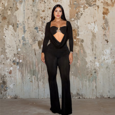 Wrap Chest Patchwork Tight Jumpsuit GZJQ-K25Q76604