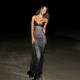 Mesh Patchwork Sleeveless Sling Maxi Dress GZJQ-K25D77737
