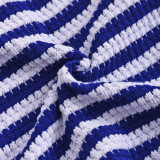 Stripe Color Block Wrap Chest Shorts Suit GNZD-51880