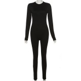 Long Sleeve Solid Color Skinny Jumpsuit GZJQ-D23Q39599