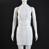 Solid Color Sleeveles Tassel Two Piece Skirts Set GFRT-41988SBG