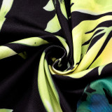 Print V Neck Halterneck Backless Jumpsuit MXBF-J25JP105
