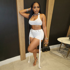 Solid Color Tank Tops Two Piece Shorts Set MXBF-D25ST202