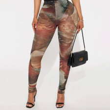 Print See Through Tight Pants MXBF-J25PT167