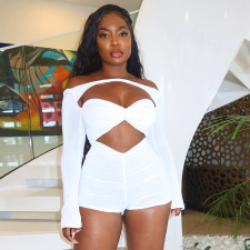One Shoulder Long Sleeve Romper MXBF-J25RP161