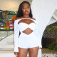 One Shoulder Long Sleeve Romper MXBF-J25RP161