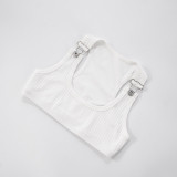 Solid Color Tank Tops Two Piece Shorts Set MXBF-D25ST202