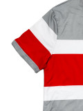 Stripe Color Block Short Sleeve Shorts Suit SHD-9700