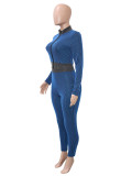 Long Sleeve Zipper Two Piece Pants Set SH-391355
