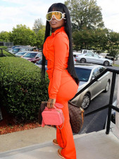 Solid Color Long Sleeve Zipper Tops Pants Suit SH-391382