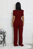 Lines Patchwork Sport Fit Jumpsuit OSM-4485