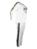 Print O Neck Long Sleeve Two Piece Pants Set SHD-9627