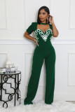 Lines Patchwork Sport Fit Jumpsuit OSM-4485
