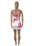 Print Off Shoulder Top Two Piece Skirts Set SHD-9544