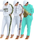 Print O Neck Long Sleeve Two Piece Pants Set SHD-9627