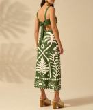 Print Sling Vest And Long Skirts Two Piece Set SHD-9542