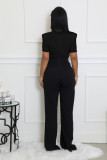 Lines Patchwork Sport Fit Jumpsuit OSM-4485