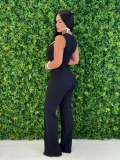 Line Sleeveless Wide Leg Jumpsuit  OSM-4487