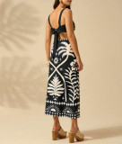 Print Sling Vest And Long Skirts Two Piece Set SHD-9542