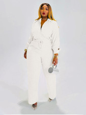 Solid Color Long Sleeve Pleated Shirt Pants Suit SFY-775