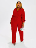 Solid Color Long Sleeve Pleated Shirt Pants Suit SFY-775