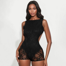 Lace Patchwork Sleeveless Romper MXBF-J25RP156