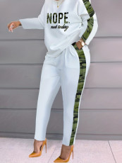 Print O Neck Long Sleeve Two Piece Pants Set SHD-9627