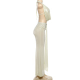 Sexy Backless Tie Up Tops Long Skirts Suit XEF-K25S63712