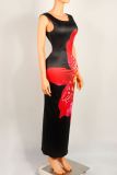 Backless Sleeveless Print Maxi Dress YWXS-K25L826