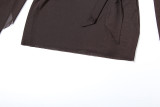 Deep V Neck Tie Up Solid Color Mini Dress XEF-K24D61286