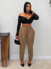 Plus Size Sports Ice Silk Straight Pants YIM-K08