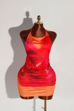 Print Halterneck Backless Mini Dress YWXS-XS-K24D50847