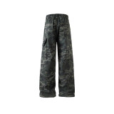 Plus Size Fashion Print Loose Straight Jeans YIM-KZ029