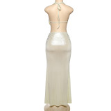 Sexy Backless Tie Up Tops Long Skirts Suit XEF-K25S63712