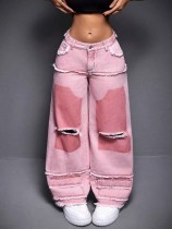 Fashion Ripped Patchwork Gradient Jeans GMYU-1001