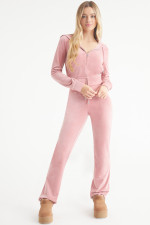 Solid Color Zipper Hooded Two Piece Pants Set YD-YM023