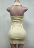 Pre Order: About 7 work days shipping Stripe Knits Mini Dress YUEM-300813