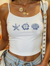Print Sling Sleeveless Vest YWXS-K25L663-K25L642