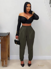 Plus Size Sports Ice Silk Straight Pants YIM-K08