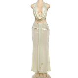 Sexy Backless Tie Up Tops Long Skirts Suit XEF-K25S63712