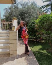 Backless Sleeveless Print Maxi Dress YWXS-K25L826
