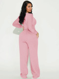 Stripe Patchwork Long Sleeve Pants Sports Suit FENF-6041