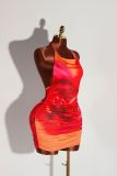 Print Halterneck Backless Mini Dress YWXS-XS-K24D50847