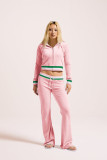 Casual Contrast Color Hooded Zipper 2 Piece Set YD-YM025