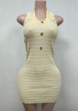 Pre Order: About 7 work days shipping Stripe Knits Mini Dress YUEM-300813