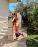Backless Sleeveless Print Maxi Dress YWXS-K25L826