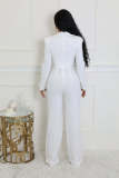 Solid Color Long Sleeve Wide Leg Jumpsuit OSM-4933