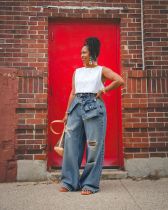 Plus Size Retro Ripped Straight Leg Jeans GYLN-9037