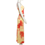Print Sling Tops Ang Long Skirts Two Piece Set XEF-K24S44108